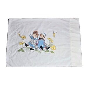 VINTAGE Raggedy Ann & Andy Pillow Case Fairies 1968 Bobbs Merrill Standard Size